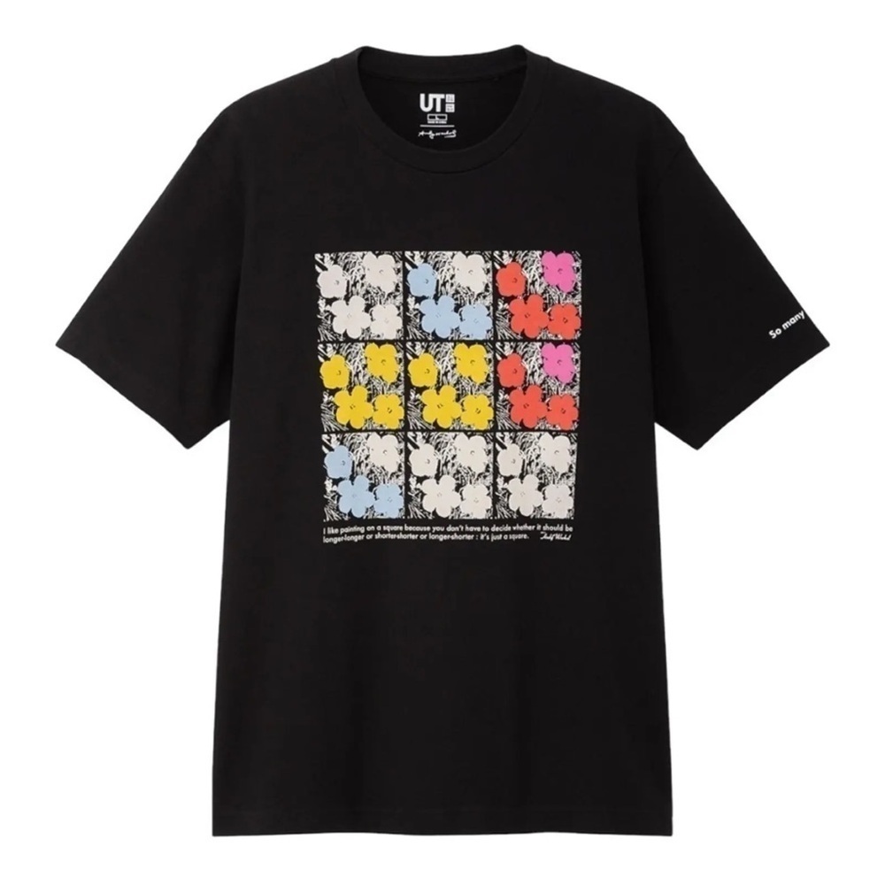 Uniqlo UT x Andy Warhol Pop Flowers Graphic Tee Black 3XL Pop Art Shirt